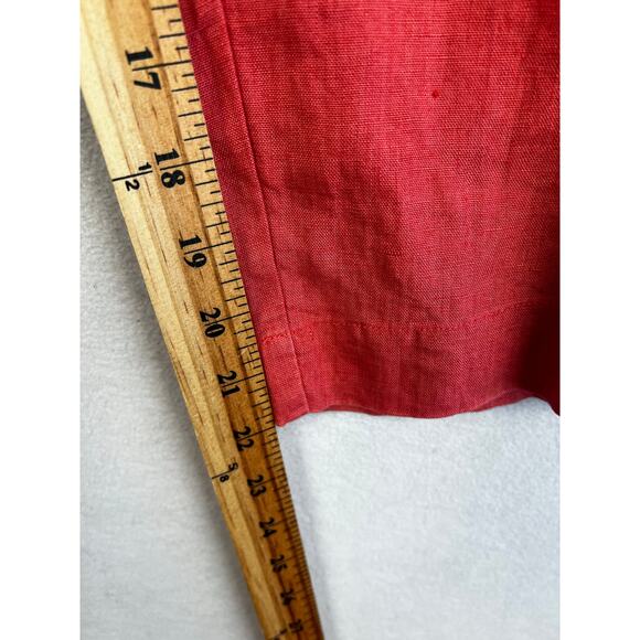 Lino by Chicos Women Linen Pants Crop Size 3 Red - Picture 9 of 10